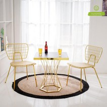 북유럽 인테리어 가죽쿠션 골드 등받이 화장대의자 심플 은은한 실용적인 식당