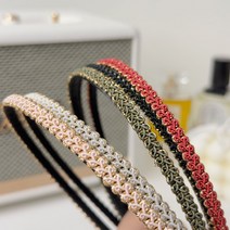 골드라인 헤링본 얇은 기본 매듭 헤어밴드 머리띠 3컬러