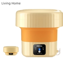 Living Home 리빙홈 소형 접이식 휴대용 세탁기 속옷 양말 1인 간편 빨래, 옐로우