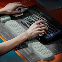 마우스 키보드 손 손목 보호 지원 패드 컴퓨터 주변 장치 받침대 사무실 메모리 폼 받침대, 한손 그레이 [부드러운 압박완화]