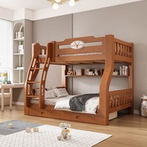 남쪽나무 서랍형침대 원목 이층침대+책꽂이 1300mm/1500mm*1980mm, X6