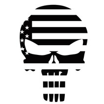 SKULL 성조기 스컬 해골 데칼 튜닝 스티커, 1개, 블랙(중)