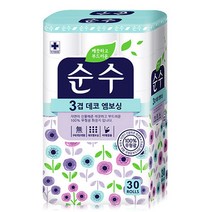 순수 무형광 3겹 데코 엠보싱 화장지 16m, 30롤, 1팩