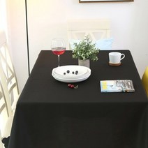 유스몰 구김없는 행사용 무지 테이블보 고급형, 중 (150X210cm), 블랙