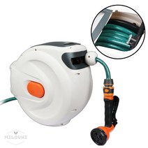 milovhi 벽걸이 가능 자동 릴호스 세트 10M 고압 분사기 정원 호스 세차 호스, 자동릴호스 세트, 1개