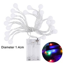 코튼볼 조명 무드등 아웃도어 룸 LED 원형 볼 가랜드 파티 가든 장식 끈 라이트, 04 5M 50LED, 01 1.4cm Colorful