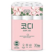 코디 3겹 로맨틱 코튼 천연펄프 롤화장지 27m, 30롤, 8팩