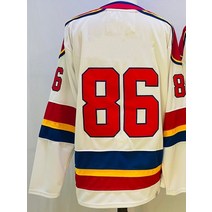 아이스하키복 아이스하키져지 아이스 필드 하키 유니폼 No.86 우리는 좋아하는 이름 패턴 로고 자수 스포, 03 WHITE_06 XXXL