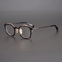 하우스브랜드 초경량 금속테 뿔테 안경 티타늄 대학생 남녀공용 하금테 30대 40대 일본 수제 특이한