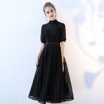 예복 수입 블랙 레이스 원피스 피로연 돌잔치 스튜디오 본식 촬영 맘 2부 스드메 커플룩 파티 들러리 드레스 이브닝 파티 연주회 대여 빅 사이즈 77 셀프