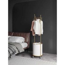 이동식 옷걸이 코트랙 스테인리스 매장 피팅, 스테인레스 + 화이트 PU 가죽