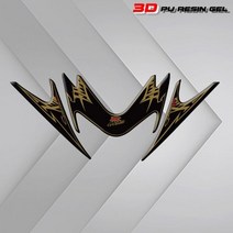 스즈키 GSXR 1300R 하야부사 2008 2009 용 3D 젤 프론트 페어링 스티커 가장자리 페인트 스크래치 보호기 3m, Black Gold