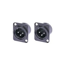 2 뉴트릭 Neutrik NC3MD-L-가방-1 Male 3 Pin XLR Chassis Panel-블랙케이스 Silver Contacts