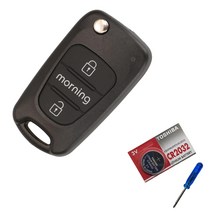뉴모닝 리모컨 폴딩키 스마트키 교체용 수리용 호환용 Repair 케이스(Pcb회로기판 없음), 뉴모닝(배터리+드라이버)