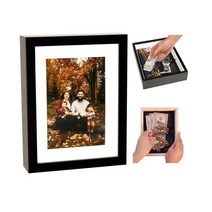 Photo Picture Frame Diversion Safe – 돈 현금 보석 또는 허브를 보관할 수 있는 숨겨진 비밀 칸이 있는 미니 금고, 4X6, Black
