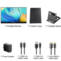2 5K 16 인치 모니터 울트라 슬림 2560x1600 IPS 휴대용 디스플레이 10 HDR 100% sRGB USB C HDMI 컴퓨터 화면 PC Mac 전화용, With Leather Case_EU 플러그