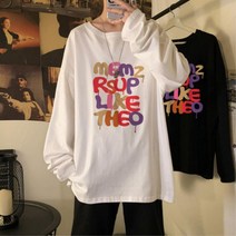 컬러풀 레터링 커플룩 루즈핏 패션 티셔츠 패셔너블 활동성좋은 베스트셀러