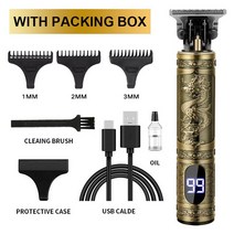 미용실 프로 남자 바버샵 바리깡 전문 이발기 남성용 수염 면도기 트리머 USB 충전식 헤어 커팅 가정용, 04 LCD display-A