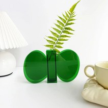 DFMEI 아크릴 튤립 꽃병 거실 꽃꽂이 장식, 푸른 잎