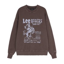 국내매장 정품 LEE 아카이브 그래픽 오버핏 맨투맨 브라운