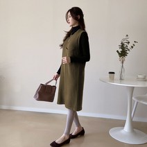 데일리앤 레이어드 롱베스트 니트 조끼 원피스 알로