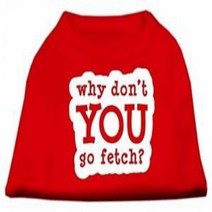 Mirage Pet Products You Go Fetch Screen Print Shirt 3X-Large Red, Red- Large