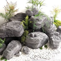 인조바위 정원 화단 화분 꾸미기 조경 인테리어 모형, 30cm 길이의 회색