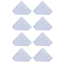 12Pcs 5 구멍 90도 조인트 보드 플레이트 코너 각도 브라켓 연결 스트립 알루미늄 프로파일 3D 프린터 프레임, [07] White x 8PCS