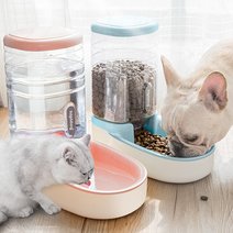 디그펫 고양이 강아지 식기 반자동 사료 자동급식기 반자동급수기 자율 배식기 3종 4컬러, 1. 대용량 반자동 식기+급수기세트, 그린