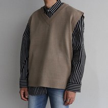 [게스통] 베이직 브이넥 니트조끼