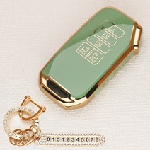 튜모 기아 K3 K5 K7 K8 K9 스포티지 쏘렌토 카니발 EV6 니로 스팅어 모하비 레이 모닝 TPU 골드라인 스마트키케이스 키링, KN-04, 골드오링-올리브그린