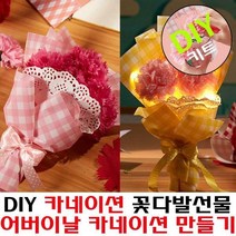 DIY 어버이날 종이 카네이션 꽃다발 만들기 키트 교구, 레드