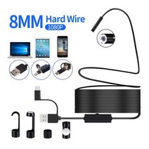 배관 내시경 카메라 모바일 C 타입 산업용 8mm USB 안드로이드 1200P 파이핑 스네이크 검사 유연한, [06] 1200P hard cable, [06] 10M, [01] 8mm