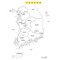 우리나라 지도 붙임딱지(5매1조)130x190mm