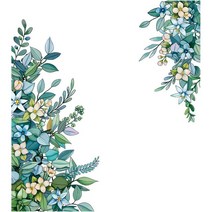 [Shijuekongjian] 녹색 식물 잎 벽 스티커 DIY 꽃 데칼 거실 부엌 홈 장식 액세서리, 01 leaves Sticker