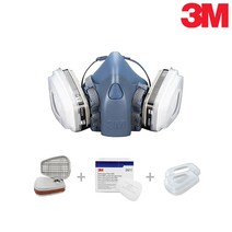 3M 7502 방독마스크 세트 농약 제초제 살포용 방독면 정화통 필터 호흡보호구 안전용품, 7502+6001K+5N11(10EA)+501