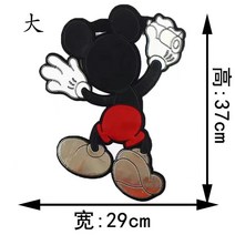 밀리터리와펜 애니메이션 자수 곰돌이 대형 쌀 기이함 패턴 대미지 다운 코트 헴라인 깁다 옷스티커, 빅 심볼미키