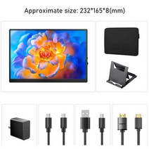 터치 스크린 스마트 모니터 10.5 인치 휴대용 1280P IPS 디스플레이 고휘도 100% sRGB HDMI USB C 게임 노트북 PC Xbox 스위치 컴퓨터 오피스, YELLOW_영국 플러그