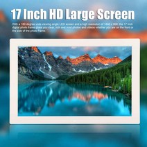 디지털액자 전자 액자티비 앨범 스마트액자 다기능 디지털 사진 프레임 17in hd led 디스플레이 전기 액자 원격 제어 흰색, 우리 플러그