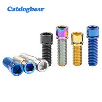 자전거 프리휠 포크 체인 그립 스프라켓 서스펜션 catdogbear m8 x 20 25mm 와셔 포함 bmx 스템 산악 자전거 나사 m8 액세서리용 티타늄 볼트, 검은색