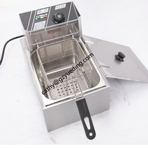 업소용 테이블 카운터 탑 자동 상업용 스테인레스 스틸 한 탱크 바구니 6L 전기 딥 프라이어, 우리를