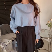 겟잇미 로니레 여성 로맨틱 노카라 블라우스