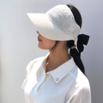 아루고 여성골프모자 여름 린넨 썬햇 벙거지 바람송송 썬캡 테니스모자, 흰색