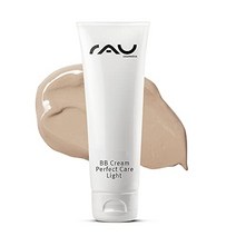 RAU Cosmetics BB 크림 퍼펙트 케어 라이트 건성 불순물 중성 피부 75 ml - 메이크업 케어 자외선 차단 - 아연 비타민 E 아몬드 오일 판테놀 포도씨 BB크림