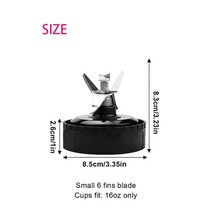 Nutri Ninja 블렌더 블레이드 교체 부품 6 핀 수컷 BL660 BL770 BL663CO 쥬서 케이스 믹서 예비, 한개옵션0