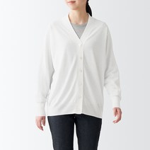 무인양품 MUJI 여성 UV컷 코튼 레이온 V넥 가디건 BAD56ZZZ
