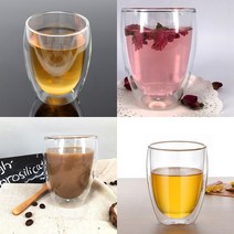 이지리치 이중 유리컵 350ML 2중유리컵 유리 머그컵