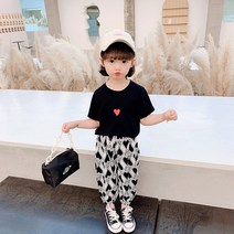 국내 당일발송 여름 여아상하복 남아상하복세트 하트티셔츠 냉장고바지 고무줄바지 모기바지 남매룩