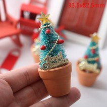 크리스마스트리장식소품 1/12 인형집 크리스마스 트리 부츠 화환 소나무 산타 클로스 카펫 빗자루 미니어, 13 AS PICTURE