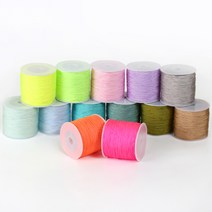 [펠트친구] 0.8mm 파스텔매듭실(100m) / 폴리 나일론 꼰사 전통 매듭 공예용 실, 올리브